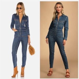Free People Blue Denim Jumpsuit